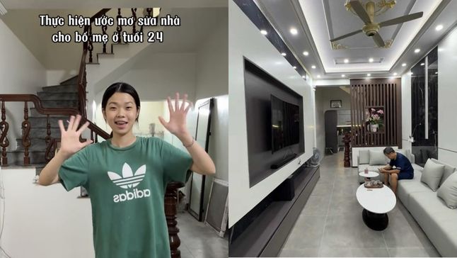 TikToker 24 tuổi sửa nhà cho bố mẹ sau 2 năm làm nghề